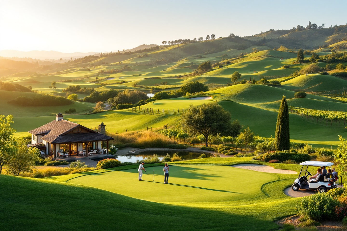As the sun sets over rolling hills, this golfer experiences the charm of the best golf courses in Gilroy.