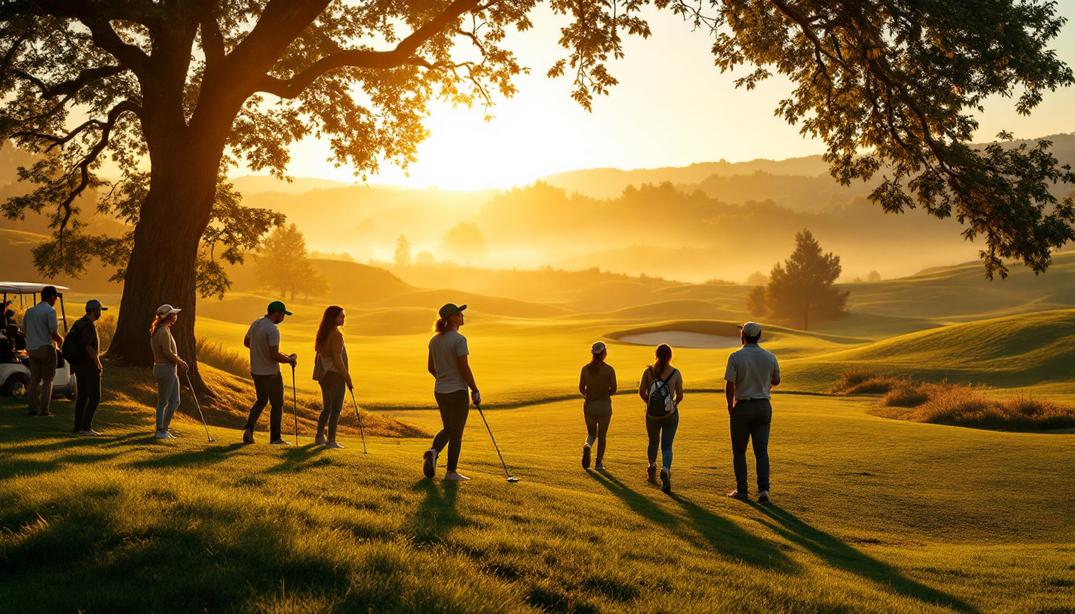 Evening light casts a magical glow over one of the best golf courses in Oakland.