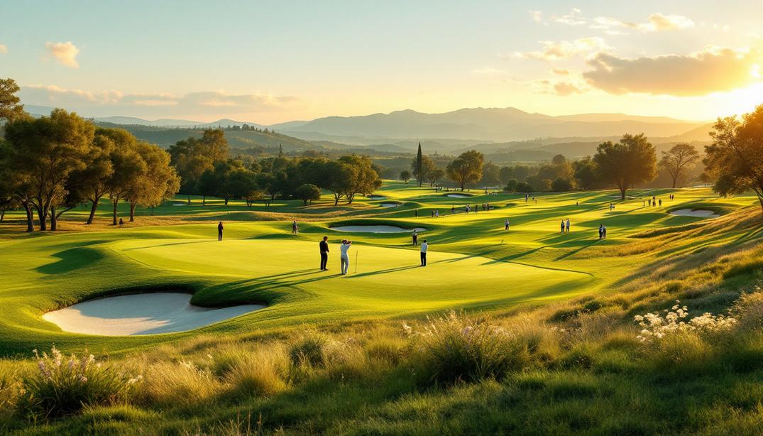 Players enjoy the vibrant landscape at one of the best golf courses in San Ramon, with expansive fairways and scenic beauty.